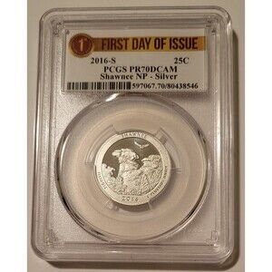 PCGS 2016 S Silver Shawnee NP Quarter Proof PR70 DCAM First Day of Issue